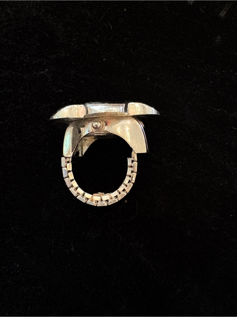 Vintage Accutime Flower Ring Watch Silver Tone - Picture 5 of 11